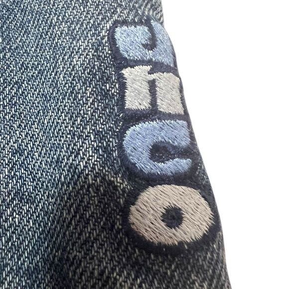 JNCO Gems Glowwy Girls Jeans Sz 10 Y2K Vintage USA Wide Leg Cartoon Embroidered - Picture 13 of 16